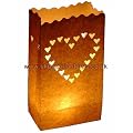 30 Pack Heart White Paper Lantern Candle Bag