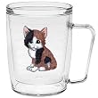 Kitty (Brown & Black) 18 oz Insulated Coffee Mug, Clear