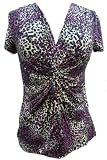 51QkEx8SqZL. SL160  Nicole Miller New York Knot Front Top (Purple Combo, XXL)