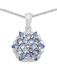 2.14 Carat Genuine Tanzanite Sterling Silver Pendant