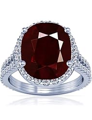 18K White Gold Cushion Cut Ruby Ring With Sidestones (GIA Certificate)