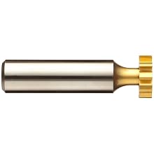 Niagara Cutter B555 Straight Tooth Shank Type Keyseat Cutter, High Speed Steel, TiN Coated, Round Shank, 5/8" Cutter Diameter, 10 Tooth, 3/16" Width