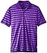 adidas Golf Men's Puremotion 2 Color Stripe Jersey Polo, Vivid Purple/White, Small