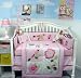 SoHo Ladybug party Baby Nursery Crib Bedding Set with Gray Baby Carrier 8 pcs set