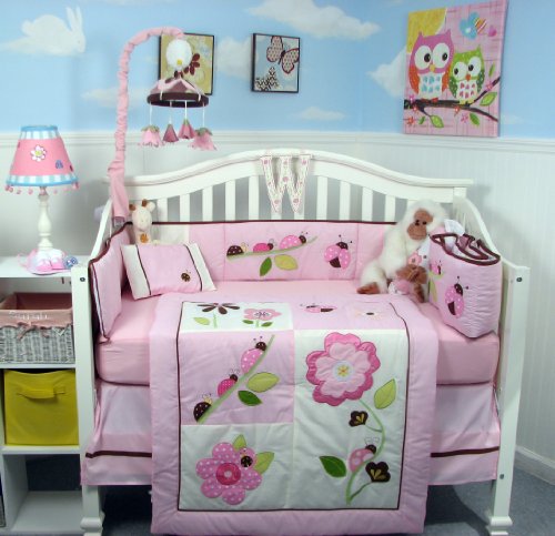 8 Piece Ladybug Party Baby Nursery Crib Bedding Set