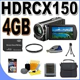 Sony HDR-CX150 16GB High Definition Handycam Camcorder (Black) BigVALUEInc Accessory Saver 4GB PRO Duo Filter Bundle