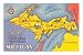 Map of the Upper Peninsula, Michigan MasterPoster Print, 18x12