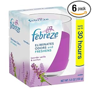 Febreze Lavender Vanilla and Comfort,Candle, 5.5-Ounces (Pack of 6) by Febreze