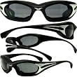 LA FOAM PADDED SUNGLASSES, MOTORCYCLE ATV SPORTS EYEWEAR SMOKE LENSES