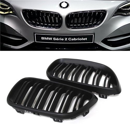 ABS Front Grille Dual-Slat Matte Black Finish for BMW 2 Series F22 F23 M2 Look 2014-on