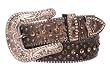Snap On Western Cowgirl Alligator Rhinestone Studded Leather Belt
