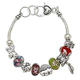 Silvertone Garden Theme Charm Bracelet