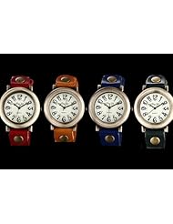 Youyoupifa Fashion Vintage Analog Display Quartz Blue Leather Strap Casual Watch