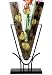 Cressida Glassware Signature Gold Nugget Series 19-Inch by 10-Inch Abstract Triangle Vase with Metal Stand