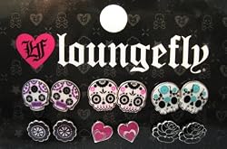 Sugar Skulls, Rose, Heart Rockabilly Earrings Pack