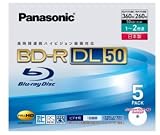 Panasonic ブルーレイディスク(カートリッジなしタイプ) 50GB(片面2層ディスク) 5枚パック LM-BR50AW5