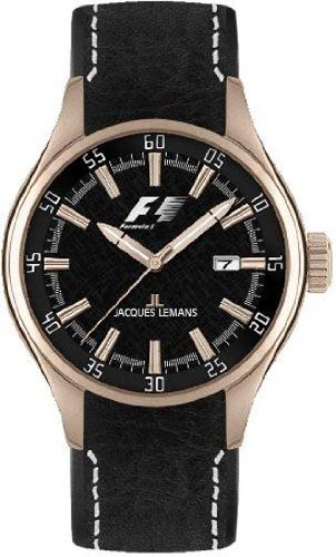 Mens Gold Tone Stainless Leather Strap