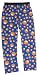 Adult Cotton Jersey Elastic Waist Sport Pants Blue with All Over Basketball Print