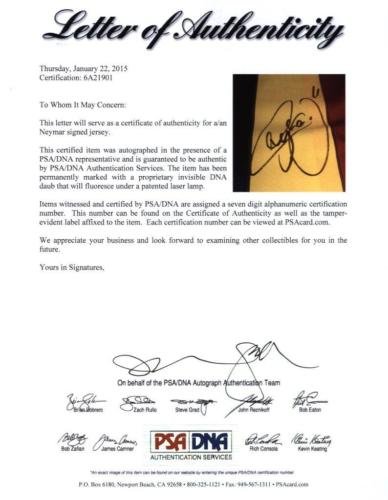 Neymar-Signed-Soccer-Authentic-Auto-Jersey-PSADNA-Itp-Loa-6A21901