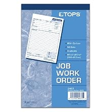 TOPS 2-Part Carbon Job Work Order Forms, 5.5 x 8.38 Inches, 50 Sheets per Pack, White and Manila, (3467)
