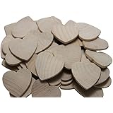 Wood Hearts, 1.5" X 1/8", Natural Unfinished Cutout Shape Wooden Hearts, Woodpeckers&reg; - Bag of 100