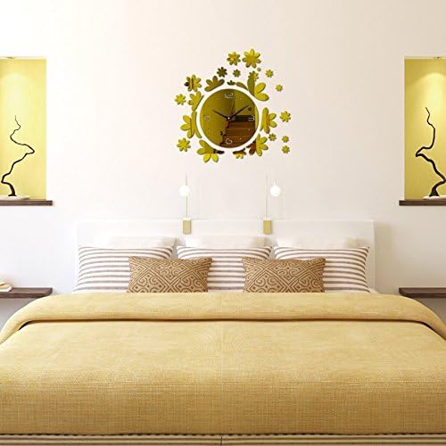 Mirror wall clock clocks modern design quartz geometric single face acrylic diy watch sticker decor