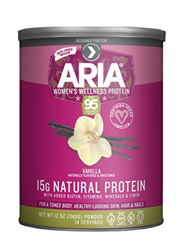 Designer Protein Aria, Women's Wellness Plant-Based Protein , Vanilla, 12 Ounce