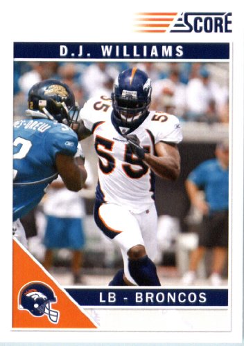 2011 Score Football Card # 86 D.J. Williams - Denver Broncos - NFL Trading Card In a Protective Screwdown Case!