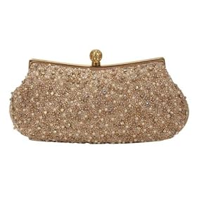 Buy Fully Beaded Pattern with Sequin Rhinestones and Pearls Evening Bag (Elena) by Carlo Fellini