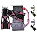 Junior Snorkeling Scuba Diving Mask Snorkel Fins w/ Mesh Bag Set for kids