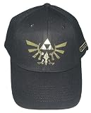 Nintendo Wii Zelda Triforce Logo Cap - Gold Black Logo Flex Fit Baseball Hat