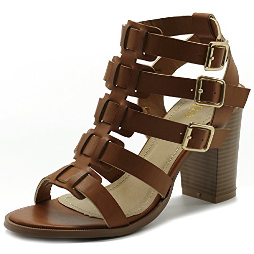 Ollio Womens Shoe Gladiator Ankle High Bootie Sandal