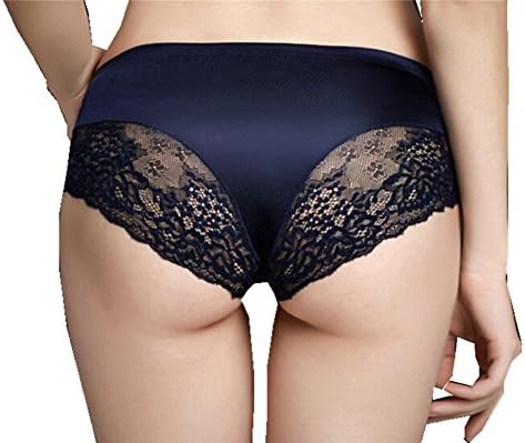 Women Lace Seamless Panty Knickers Underwear Boxer briefs Panties Blue XL