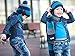 Freedi Winter Kids Boys Knitted Woolen Stripe Hat and Scarf Set Wcn541 Blue