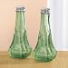 Green Glass Tall Salt & Pepper Shakers