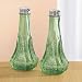 Green Glass Tall Salt & Pepper Shakers