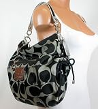 NEW AUTHENTIC COACH POPPY SIGNATURE JAZZY HOBO CONVERTIBLE MESSENGER SHOULDER BAG (Black/BW/Silver) Reviews