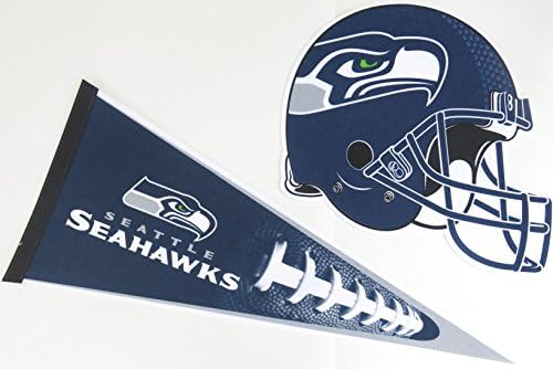 Seahawks, Seattle , NFL , Wall Decor, One 17" X 30" Large Pennant Design, and 12" X 12" One Helmet Design