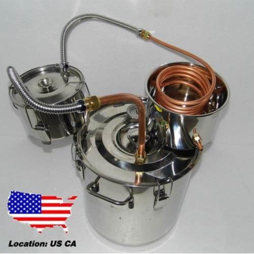 Kissemoji Alcohol Moonshine Copper Still Water Distiller Stainless Boiler Thumper Keg (8 Gallon)