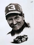 Dale Earnhardt the race car legend Sketch Portrait, Charcoal Graphite Pencil Drawing - Double Matt Reproduction (11