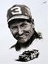 Dale Earnhardt the race car legend Sketch Portrait, Charcoal Graphite Pencil Drawing - Double Matt Reproduction (11" x 14") (WU194)