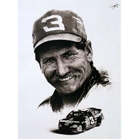 Dale Earnhardt the race car legend Sketch Portrait, Charcoal Graphite Pencil Drawing - Double Matt Reproduction (11" x 14") (WU194)