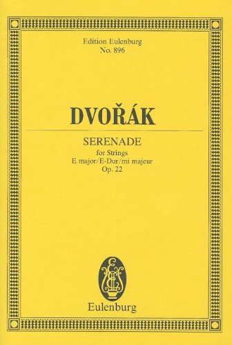 serenade in e major op22 b52 for string orchestra study score edition eulenburg