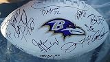 2011 BALTIMORE RAVENS TEAM SIGNED AUTOGRAPHED LOGO FOOTBALL JOE FLACCO , RAY LEWIS , ED REED COA + HOLOGRAM