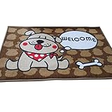 MYJP ドアカーペット カーペット マット 可愛い犬のデザイン 手触りが優しいラグ 防塵 両面滑り止め付 ナイロン素材 折り畳み可能 洗える 玄関 入り口用 40*60CM