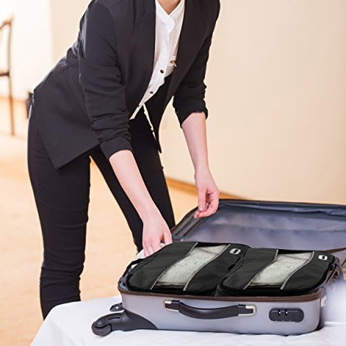 Packube - 4 Piece Set Packing Cubes - Travel Organizers with Toiletries Bag (Black)