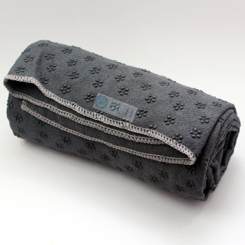 HotYogis ® Pro Series Gray Yoga Towel - with Free Carrying Bag - 24" x 72" (61 x 183 cm) Durable &amp; Super Absorbent with Anti-Skip Dots