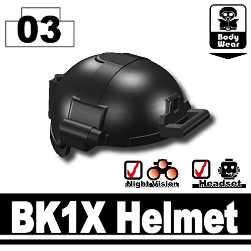BK1X Tactical Helmet (Black) - Custom Minifigure Piece