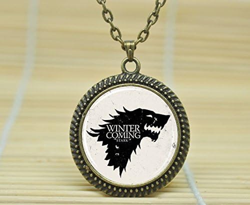 Fashion Jewelry Game Of Thrones House Of Stark Sigil Direwolf Robb Stark Winter Is Coming Jewelry Glass Cabochon Necklace A3000