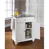 Crosley Furniture Cambridge Solid Granite Top Kitchen Island in White